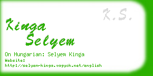 kinga selyem business card